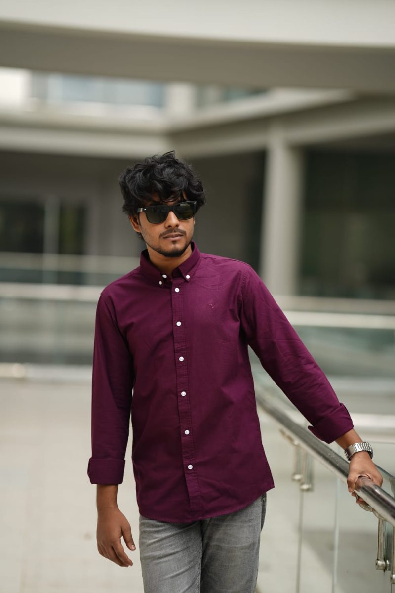 purple colour solid shirt